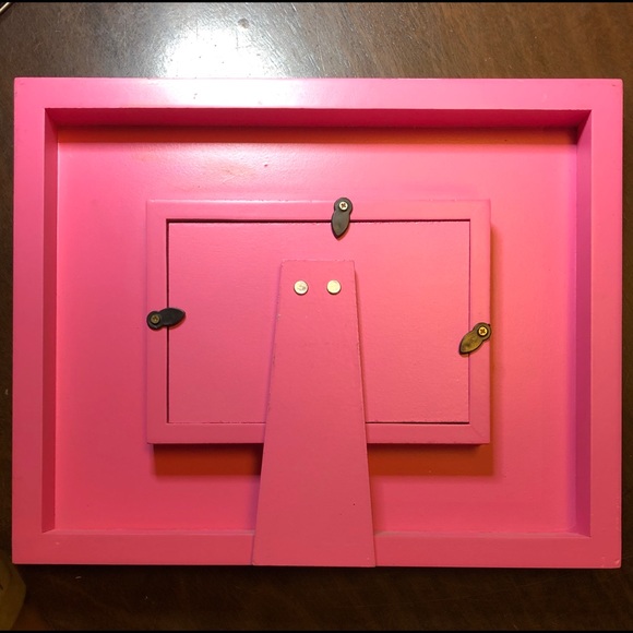 4x6 Wood Frame, zebra, polka dot, pink glitter - Picture 6 of 7